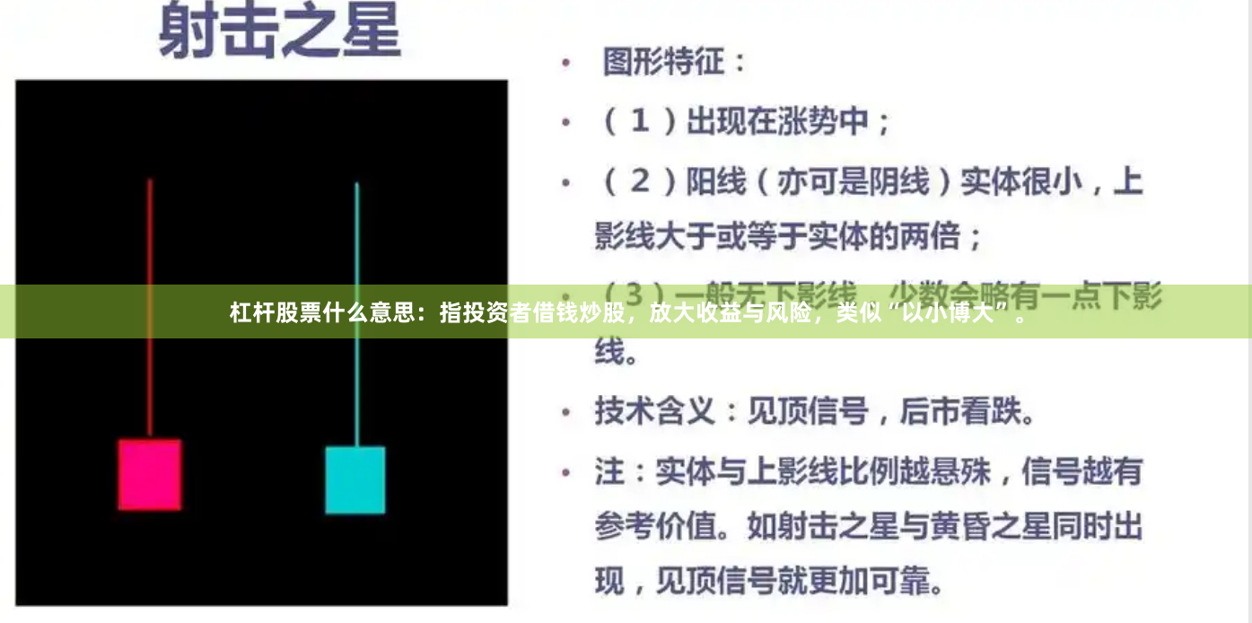 杠杆股票什么意思：指投资者借钱炒股，放大收益与风险，类似“以小博大”。